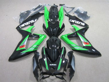 Preto Verde Abs Kits Completos Carenagem GSXR 600 K6 2006-2007