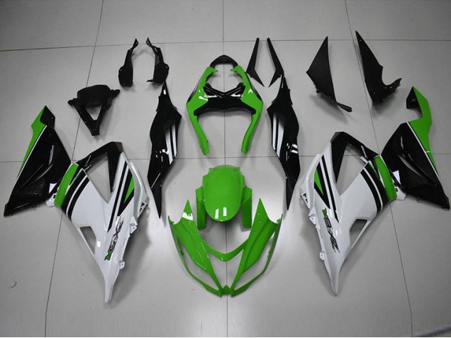 Preto Verde Branco Carenagem ZX6R 2013-2018 Preto Verde Branco Carenagem ZX6R 2013-2018