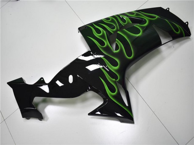 Preto Verde Chama Carenagem ZX10R 2006-2007 Preto Verde Chama Carenagem ZX10R 2006-2007