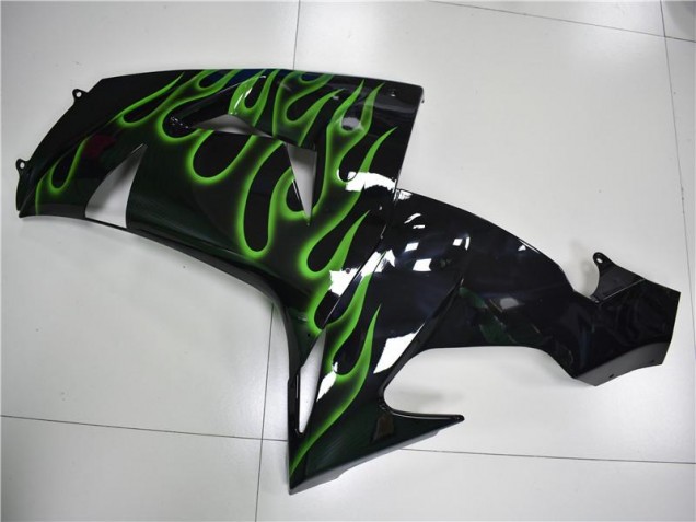 Preto Verde Chama Carenagem ZX10R 2006-2007 Preto Verde Chama Carenagem ZX10R 2006-2007