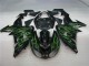 Preto Verde Chama Carenagem ZX10R 2006-2007 Preto Verde Chama Carenagem ZX10R 2006-2007