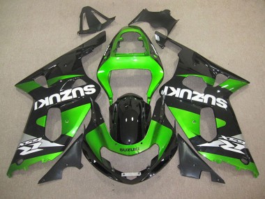 Preto Verde Injeção Kits Carenagem GSXR 600 K1 K2 K3 2001-2003