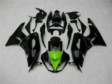 Preto Verde Kits Carenagem ZX6R 2009-2012
