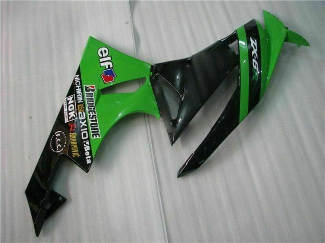 Preto Verde Kits Completo Carenagem ZX6R 2009-2012 Preto Verde Kits Completo Carenagem ZX6R 2009-2012