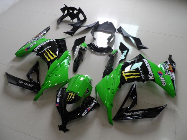 Preto Verde Monster Carenagem ZX 300R 2013-2016 Preto Verde Monster Carenagem ZX 300R 2013-2016