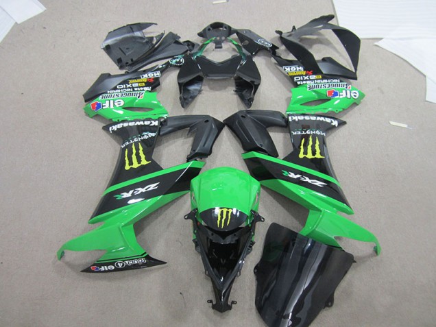 Preto Verde Monster Carenagem ZX10R 2008-2010 Preto Verde Monster Carenagem ZX10R 2008-2010