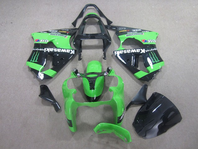 Preto Verde Monster Carenagem ZX6R 2000-2002