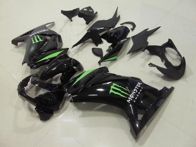 Preto Verde Monster Energy Carenagem ZX 250R 2008-2012 Preto Verde Monster Energy Carenagem ZX 250R 2008-2012