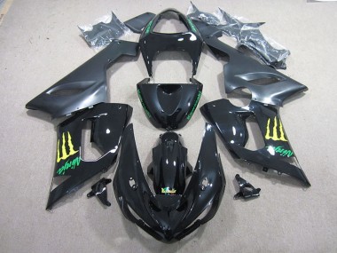 Preto Verde Ninja Carenagem ZX6R 2005-2006