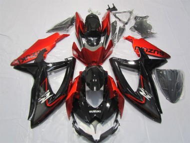 Preto Vermelho Abs Kits Carenagem GSXR 1000 K7 2007-2008