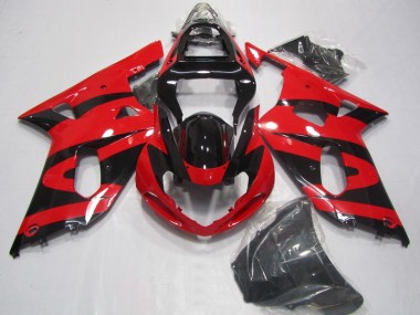 Preto Vermelho Abs Plástico GSXR 750 K1 K2 K3 2001-2003
