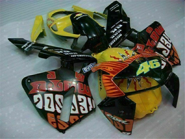 Preto Vermelho Amarelo 46 Carenagem CBR 600RR 2005-2006