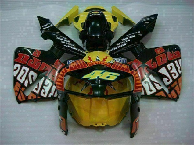 Preto Vermelho Amarelo 46 Carenagem CBR 600RR 2005-2006