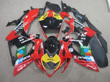 Preto Vermelho Amarelo Jomo Carenagem GSXR 600 K6 2006-2007