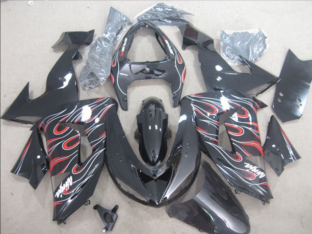 Preto Vermelho Branco Chama Ninja Carenagem ZX10R 2006-2007