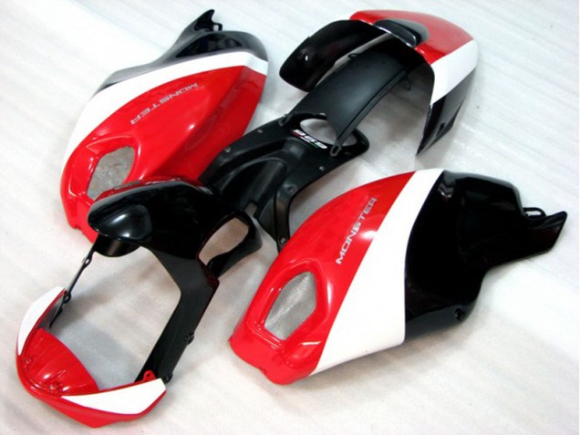 Preto Vermelho Branco Monster Carenagem Ducati Monster 696 2008-2012 Preto Vermelho Branco Monster Carenagem Ducati Monster 696 2008-2012