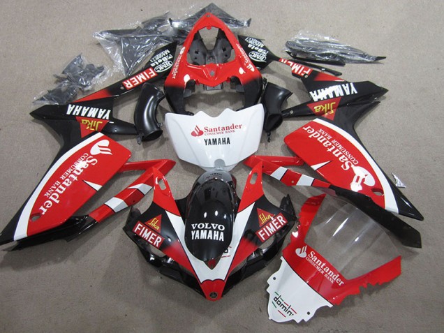 Preto Vermelho Branco Santander Carenagem R1 2007-2008