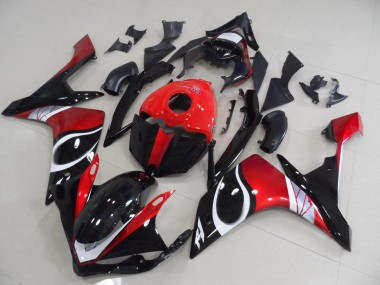 Preto Vermelho Brilhante Carenagem R1 2007-2008