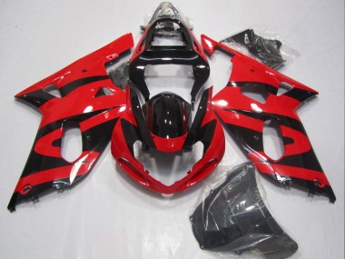 Preto Vermelho Carenagem GSXR 600 K1 K2 K3 2001-2003
