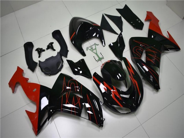 Preto Vermelho Carenagem ZX10R 2006-2007 Preto Vermelho Carenagem ZX10R 2006-2007