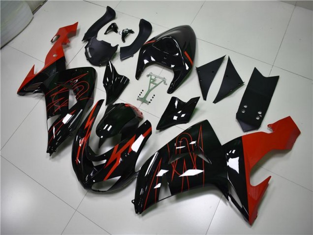 Preto Vermelho Carenagem ZX10R 2006-2007 Preto Vermelho Carenagem ZX10R 2006-2007