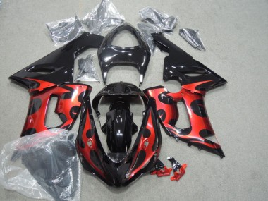 Preto Vermelho Carenagem ZX6R 2005-2006