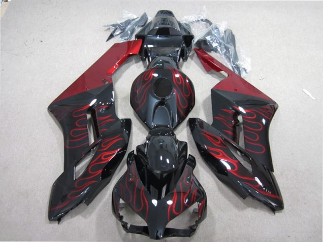 Preto Vermelho Chama Abs Kits Completos Carenagem CBR 1000RR 2004-2005 Preto Vermelho Chama Abs Kits Completos Carenagem CBR 1000RR 2004-2005