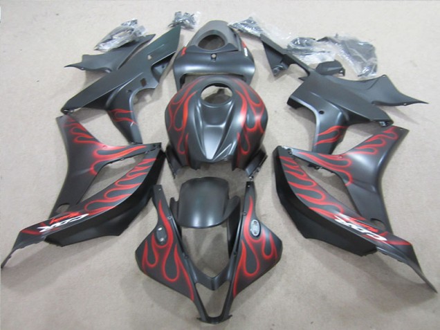 Preto & Vermelho Chama Carenagem CBR 600RR 2007-2008 Preto & Vermelho Chama Carenagem CBR 600RR 2007-2008