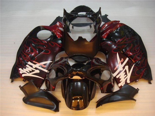 Preto Vermelho Chama Carenagem GSXR 1300 Hayabusa 2008-2019