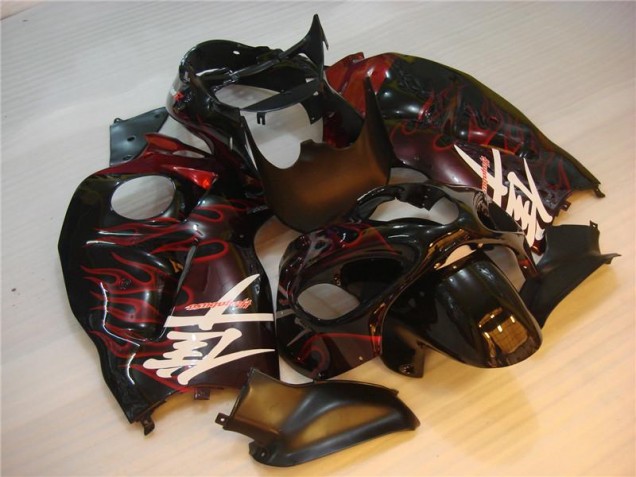 Preto Vermelho Chama Carenagem GSXR 1300 Hayabusa 2008-2019