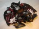 Preto Vermelho Chama Carenagem GSXR 1300 Hayabusa 2008-2019