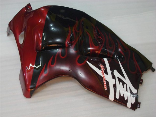 Preto Vermelho Chama Carenagem GSXR 1300 Hayabusa 2008-2019