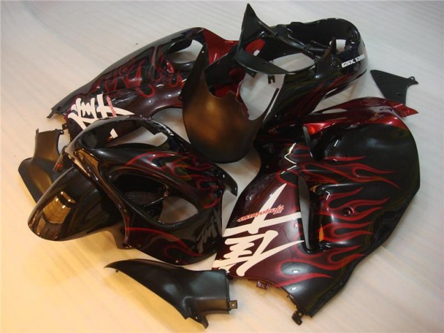 Preto Vermelho Chama Carenagem GSXR 1300 Hayabusa 2008-2019
