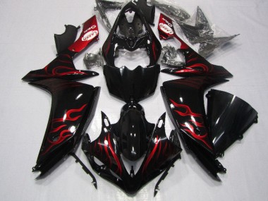 Preto Vermelho Chama Carenagem R1 2007-2008