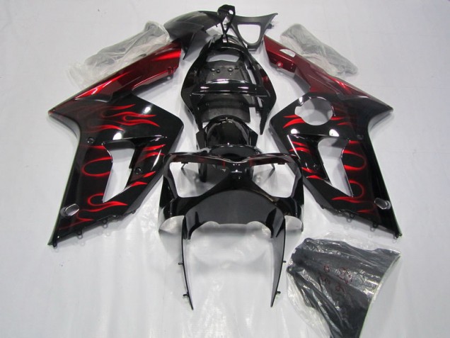 Preto Vermelho Chama Carenagem ZX6R 2003-2004