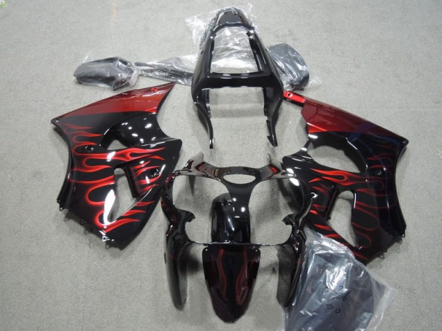 Preto Vermelho Chama Kit Carenagem ZX6R 2000-2002