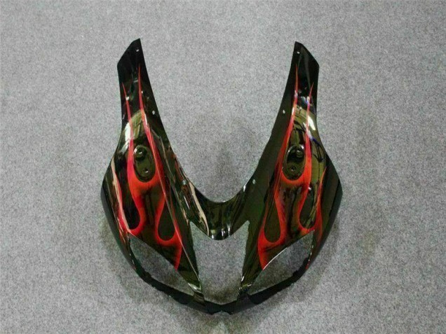 Preto Vermelho Chama Kit Carenagem ZX6R 2007-2008 Preto Vermelho Chama Kit Carenagem ZX6R 2007-2008