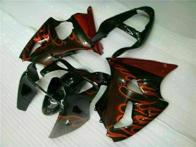 Preto Vermelho Chama Kit Completo Carenagem ZX6R 2000-2002
