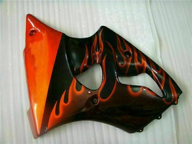 Preto Vermelho Chama Kit Completo Carenagem ZX6R 2000-2002