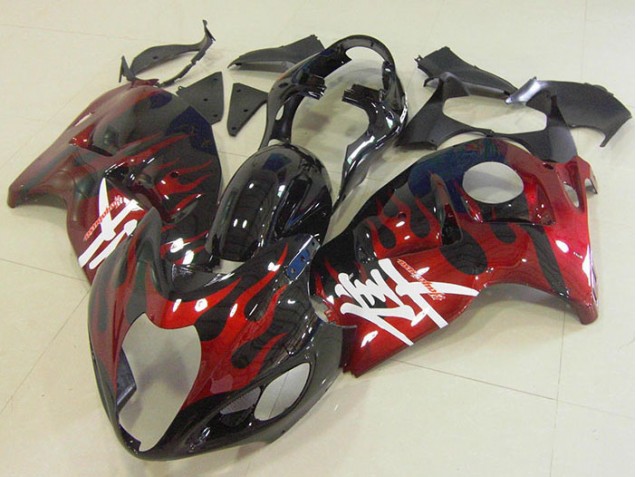 Preto Vermelho Chama Kits Carenagem GSXR 1300 Hayabusa 1996-2007 Preto Vermelho Chama Kits Carenagem GSXR 1300 Hayabusa 1996-2007