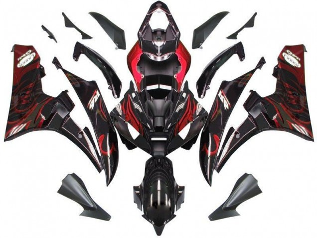 Preto Vermelho Chama Kits Completo Carenagem R6 2006-2007 Preto Vermelho Chama Kits Completo Carenagem R6 2006-2007