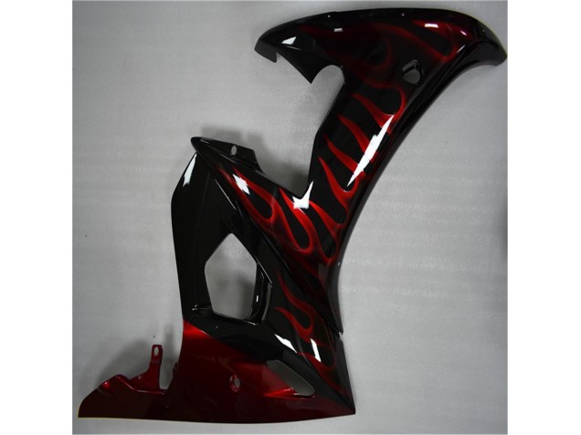 Preto Vermelho Chama Plástico R6 2003-2005 Preto Vermelho Chama Plástico R6 2003-2005