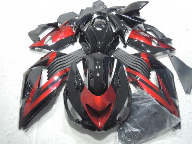 Preto Vermelho Injeção Kits Carenagem ZX14R ZZR 1400 2006-2011