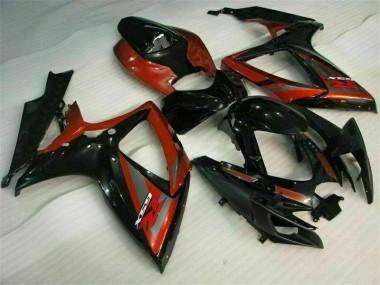 Preto Vermelho Kit Carenagem GSXR 600 / 750 K6 2006-2007