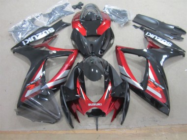 Preto Vermelho Kit Carenagem GSXR 600 K6 2006-2007