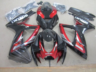 Preto Vermelho Kit Completo Carenagem GSXR 750 K6 2006-2007