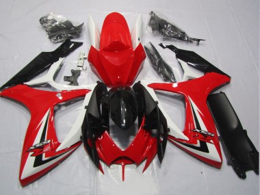 Preto Vermelho Kits Carenagem GSXR 600 K6 2006-2007