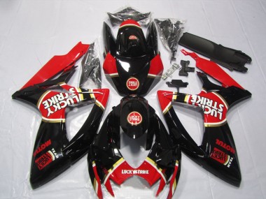 Preto Vermelho Lucky Strike Motul Carenagem GSXR 600 K6 2006-2007