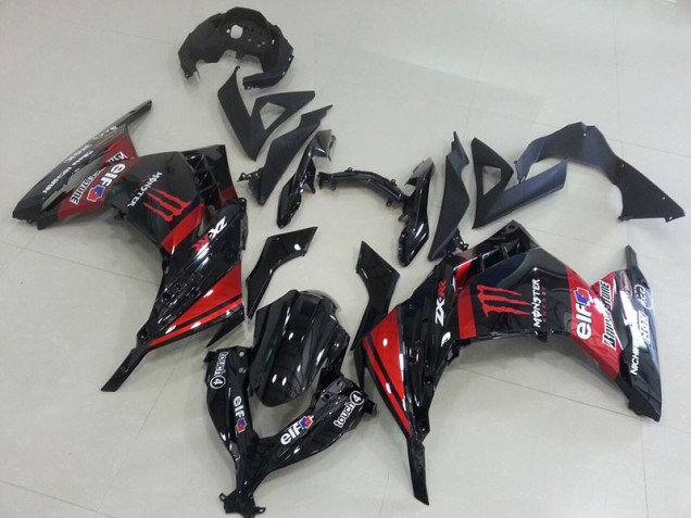 Preto Vermelho Monster Carenagem ZX 300R 2013-2016 Preto Vermelho Monster Carenagem ZX 300R 2013-2016