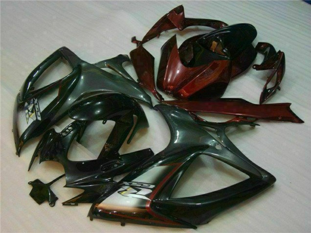 Preto Vermelho Plásticos GSXR 600 / 750 K6 2006-2007 Preto Vermelho Plásticos GSXR 600 / 750 K6 2006-2007